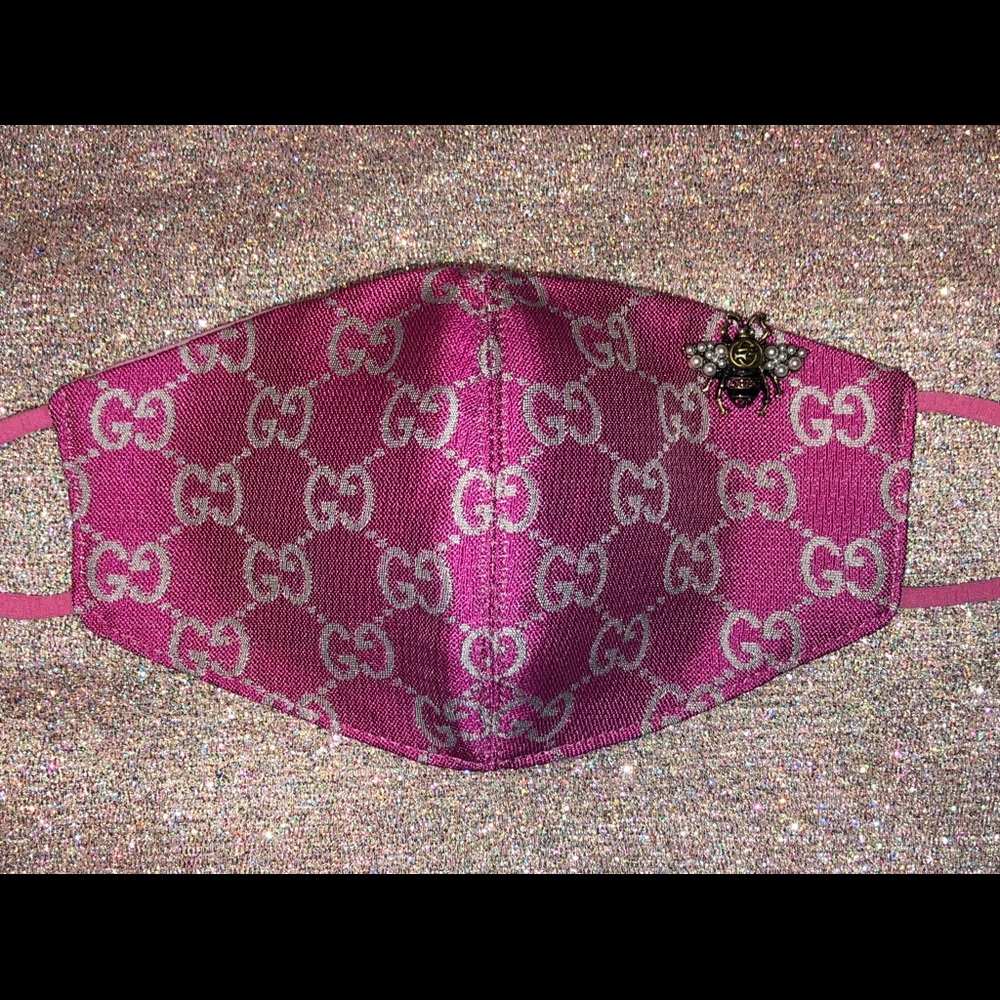 Designer GG Face Mask with GG Pearl Bee Charm